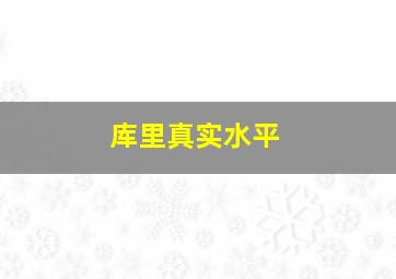 库里真实水平