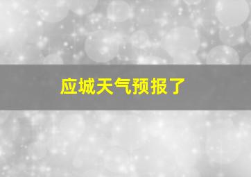 应城天气预报了