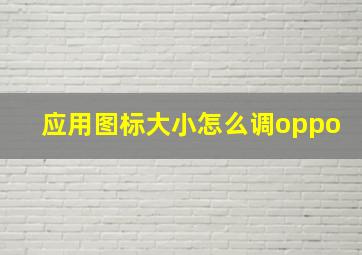 应用图标大小怎么调oppo