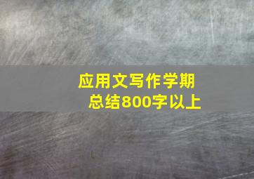 应用文写作学期总结800字以上