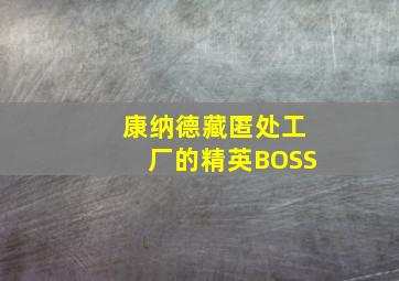 康纳德藏匿处工厂的精英BOSS