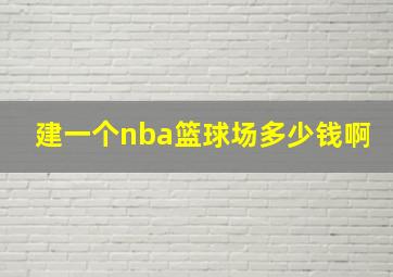 建一个nba篮球场多少钱啊