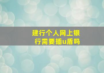 建行个人网上银行需要插u盾吗