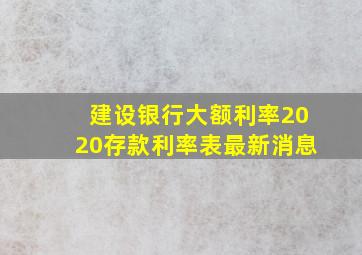 建设银行大额利率2020存款利率表最新消息