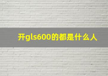 开gls600的都是什么人