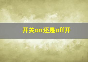 开关on还是off开