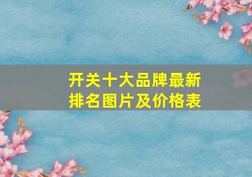 开关十大品牌最新排名图片及价格表