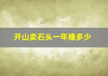 开山卖石头一年赚多少