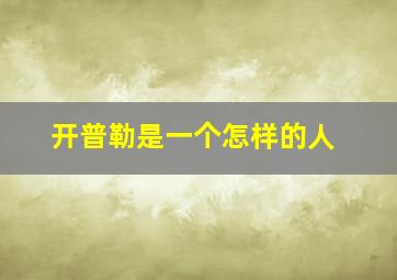 开普勒是一个怎样的人