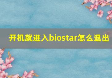 开机就进入biostar怎么退出