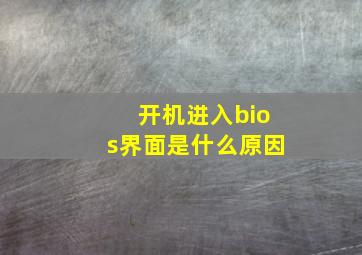 开机进入bios界面是什么原因