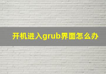 开机进入grub界面怎么办