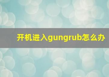 开机进入gungrub怎么办