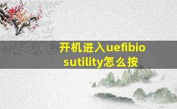 开机进入uefibiosutility怎么按