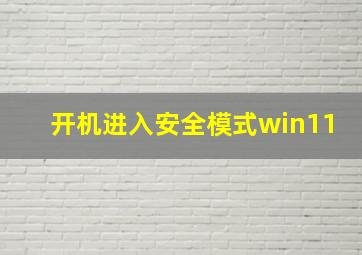 开机进入安全模式win11