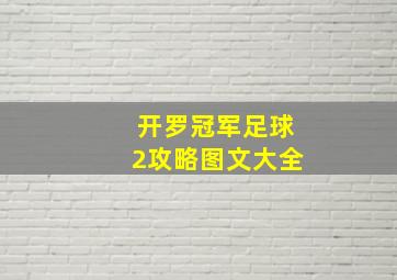 开罗冠军足球2攻略图文大全