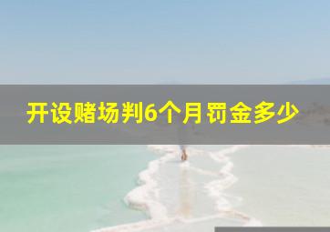 开设赌场判6个月罚金多少