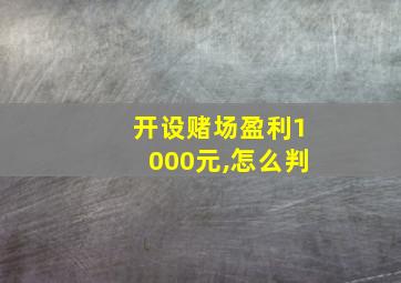 开设赌场盈利1000元,怎么判