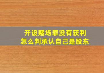 开设赌场罪没有获利怎么判承认自己是股东