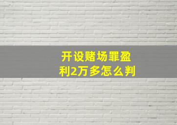 开设赌场罪盈利2万多怎么判