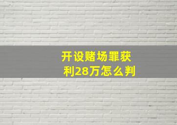 开设赌场罪获利28万怎么判