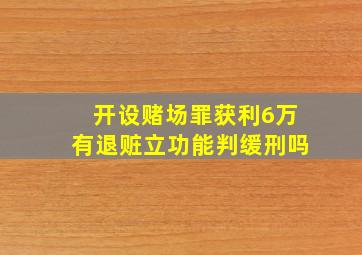 开设赌场罪获利6万有退赃立功能判缓刑吗