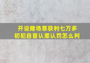 开设赌场罪获利七万多初犯自首认罪认罚怎么判