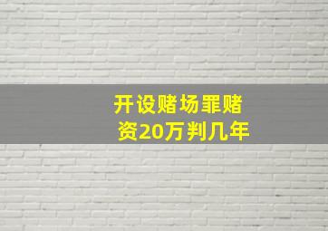 开设赌场罪赌资20万判几年