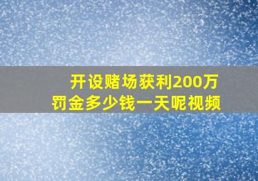 开设赌场获利200万罚金多少钱一天呢视频