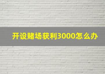 开设赌场获利3000怎么办