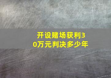 开设赌场获利30万元判决多少年