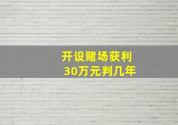 开设赌场获利30万元判几年