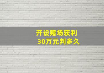 开设赌场获利30万元判多久