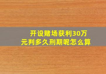 开设赌场获利30万元判多久刑期呢怎么算