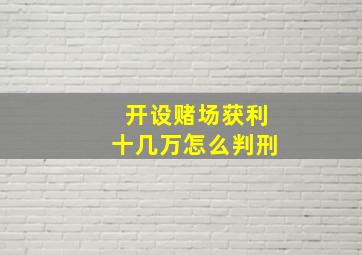 开设赌场获利十几万怎么判刑