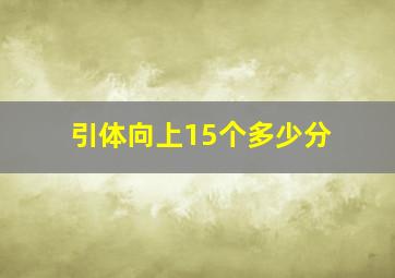 引体向上15个多少分