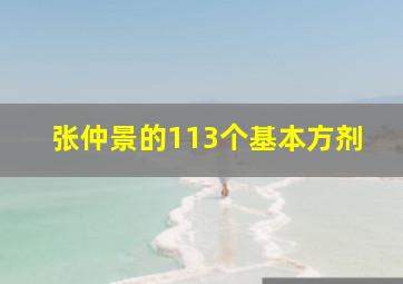 张仲景的113个基本方剂