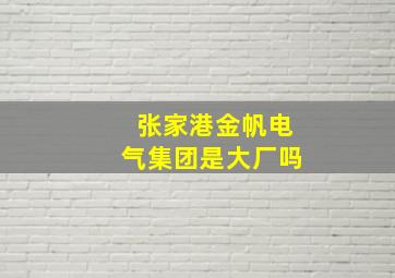 张家港金帆电气集团是大厂吗