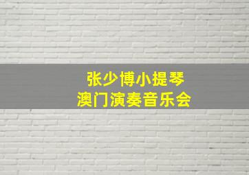 张少博小提琴澳门演奏音乐会