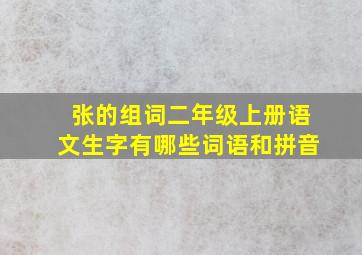 张的组词二年级上册语文生字有哪些词语和拼音