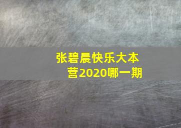 张碧晨快乐大本营2020哪一期