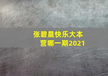 张碧晨快乐大本营哪一期2021