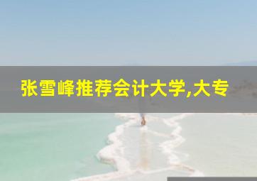 张雪峰推荐会计大学,大专