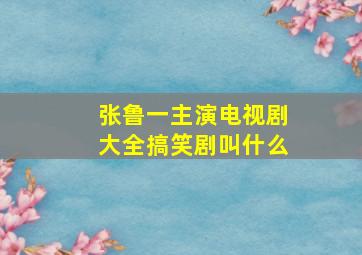 张鲁一主演电视剧大全搞笑剧叫什么