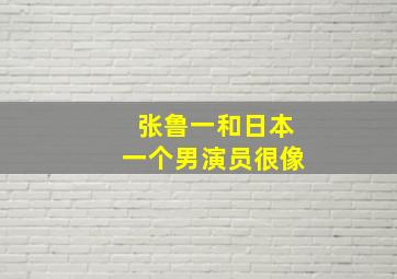 张鲁一和日本一个男演员很像