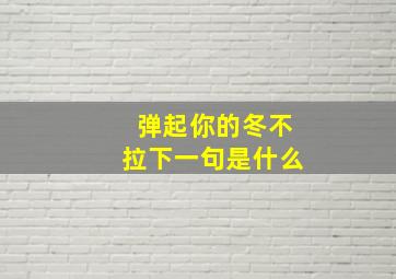 弹起你的冬不拉下一句是什么