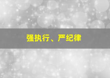 强执行、严纪律