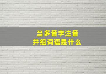 当多音字注音并组词语是什么