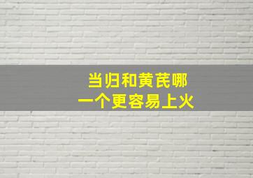 当归和黄芪哪一个更容易上火