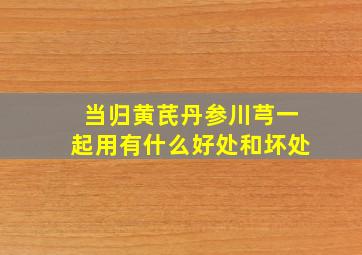 当归黄芪丹参川芎一起用有什么好处和坏处